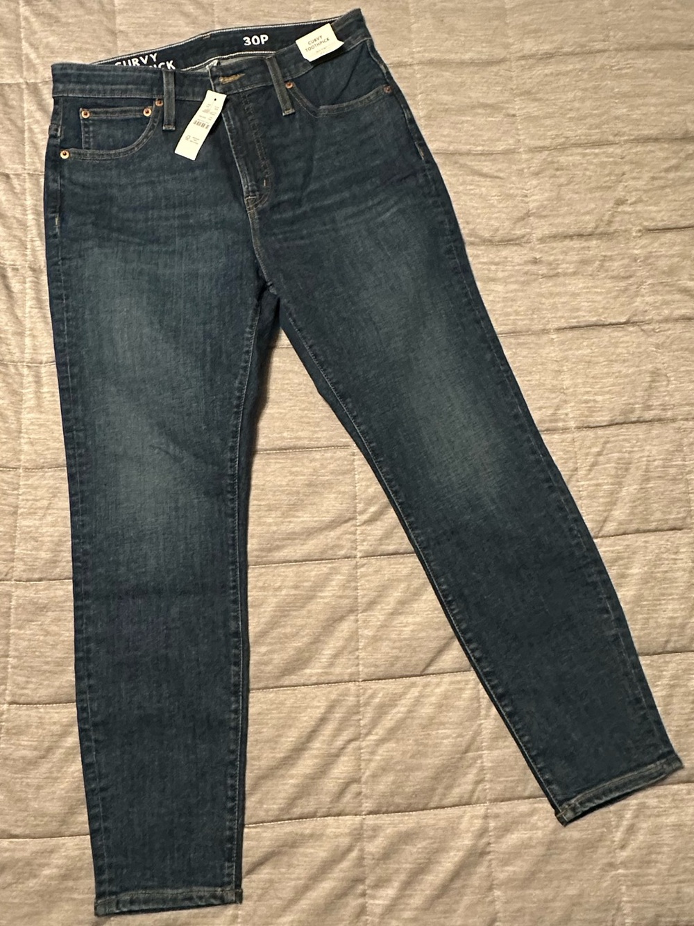 J. Crew Curvy Toothpick High-Rise Dark Blue Women’s Jeans NEW 30P